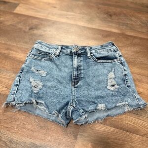 SO Light Blue Distressed Jean Shorts